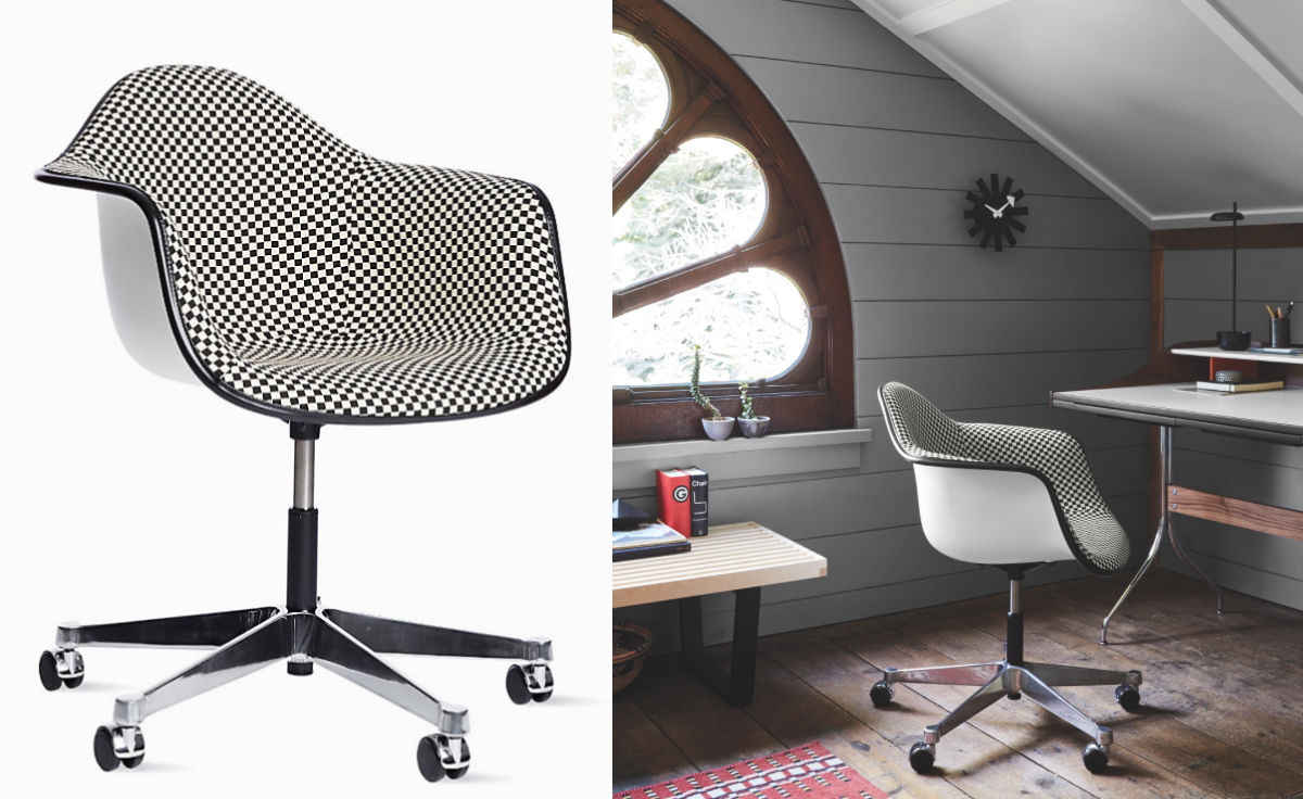 eames&reg; upholstered armchair with task base