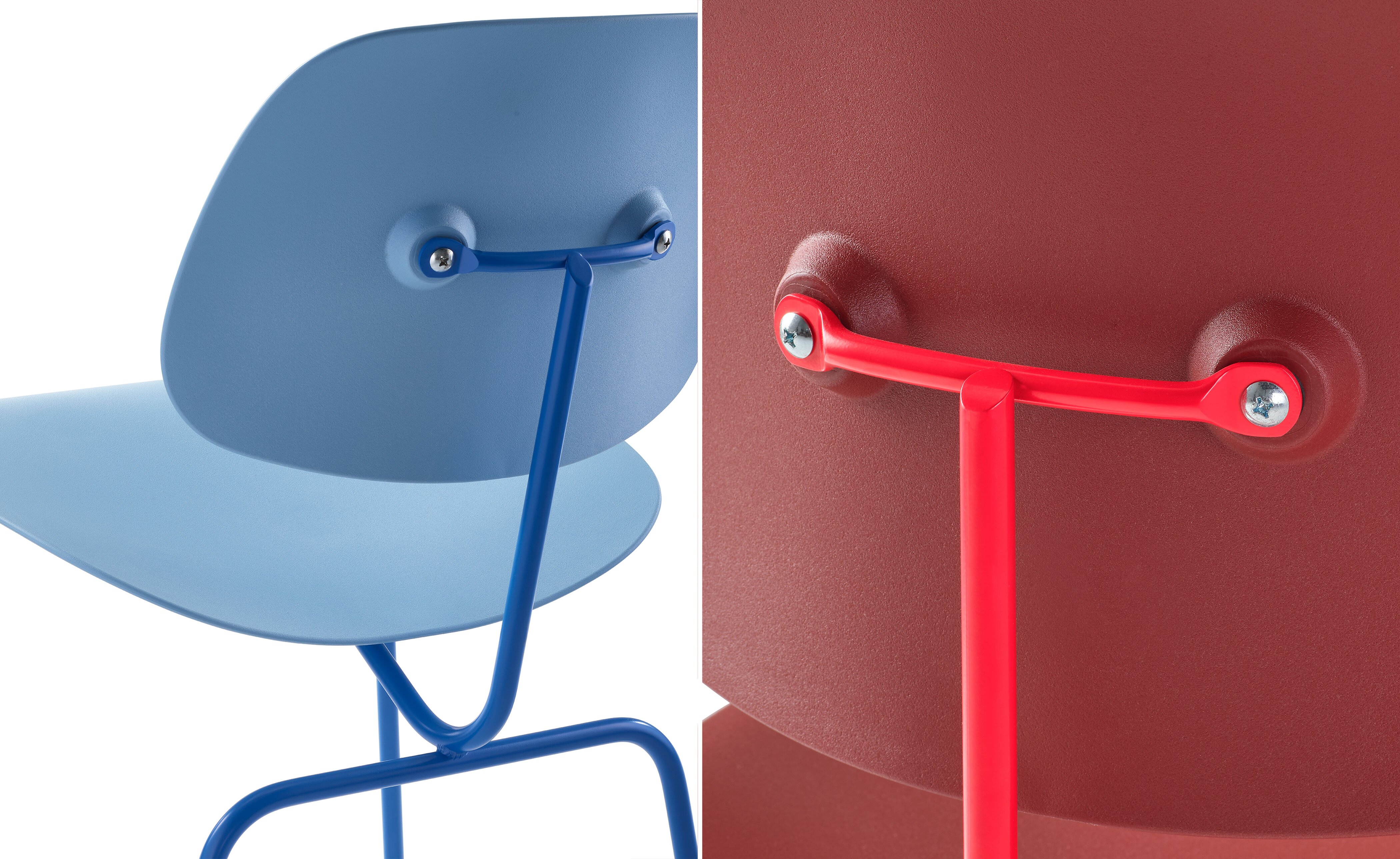 Eames Upholstered Molded Plastic Dining Chair Metal Base EC-127