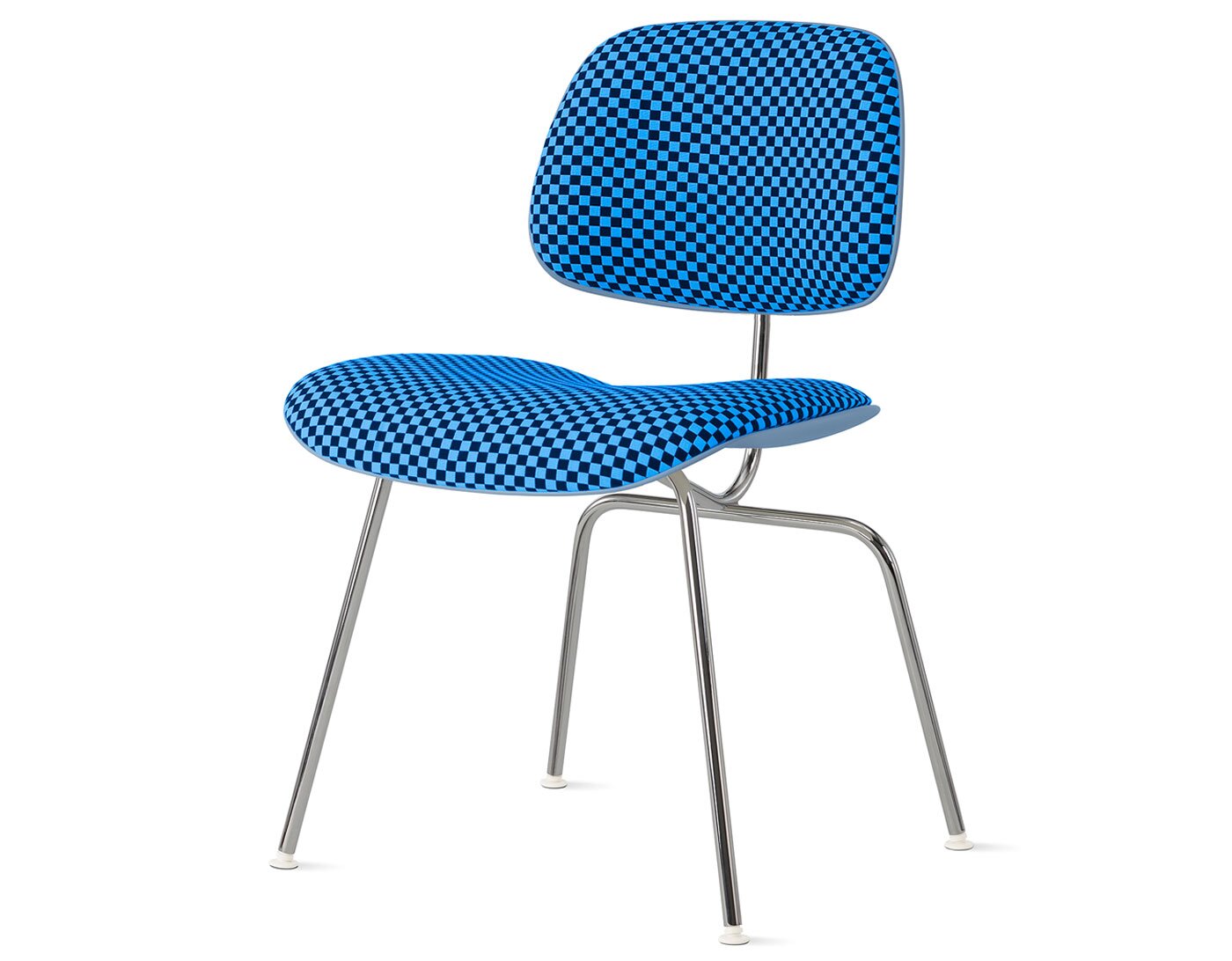 Eames Upholstered Molded Plastic Dining Chair Metal Base EC-127