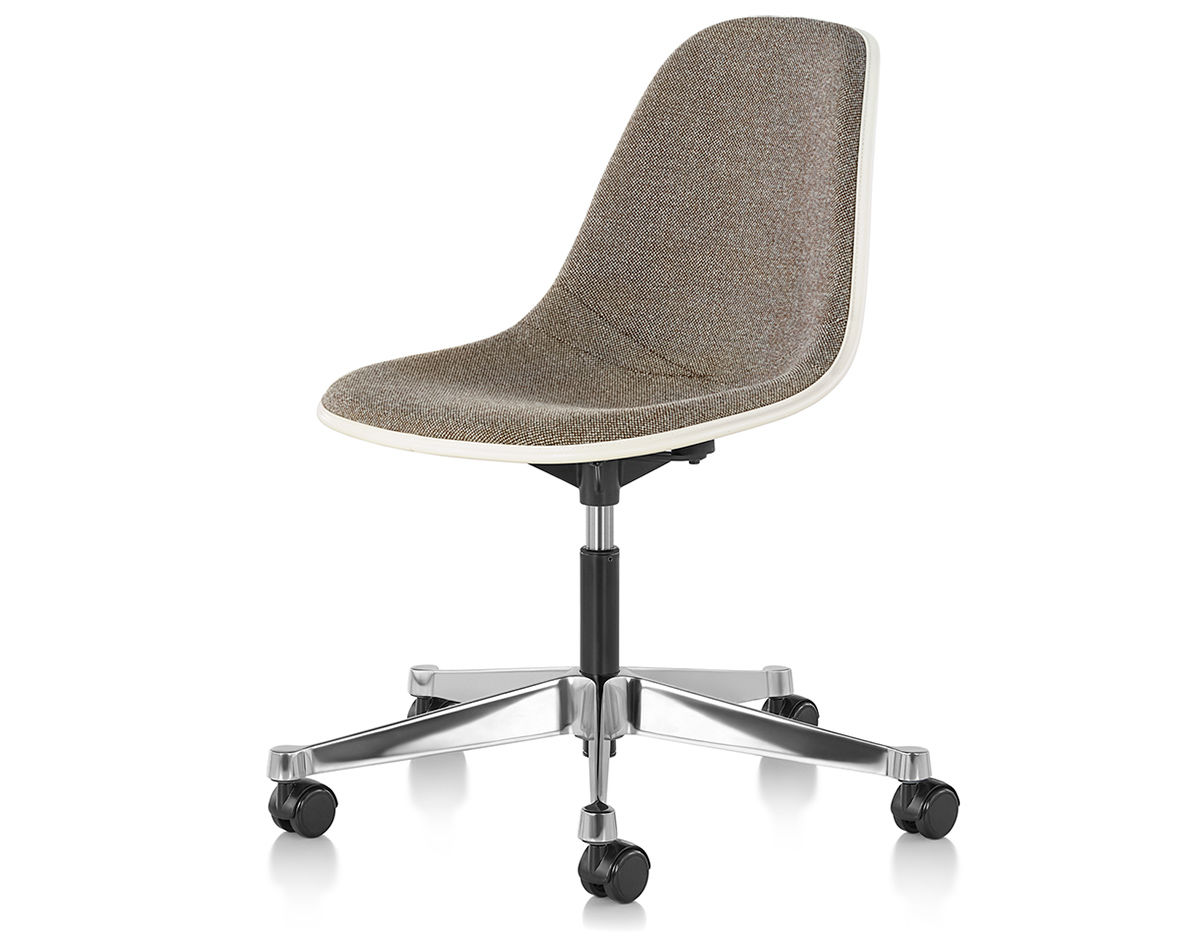 eames® upholstered side chair with task base