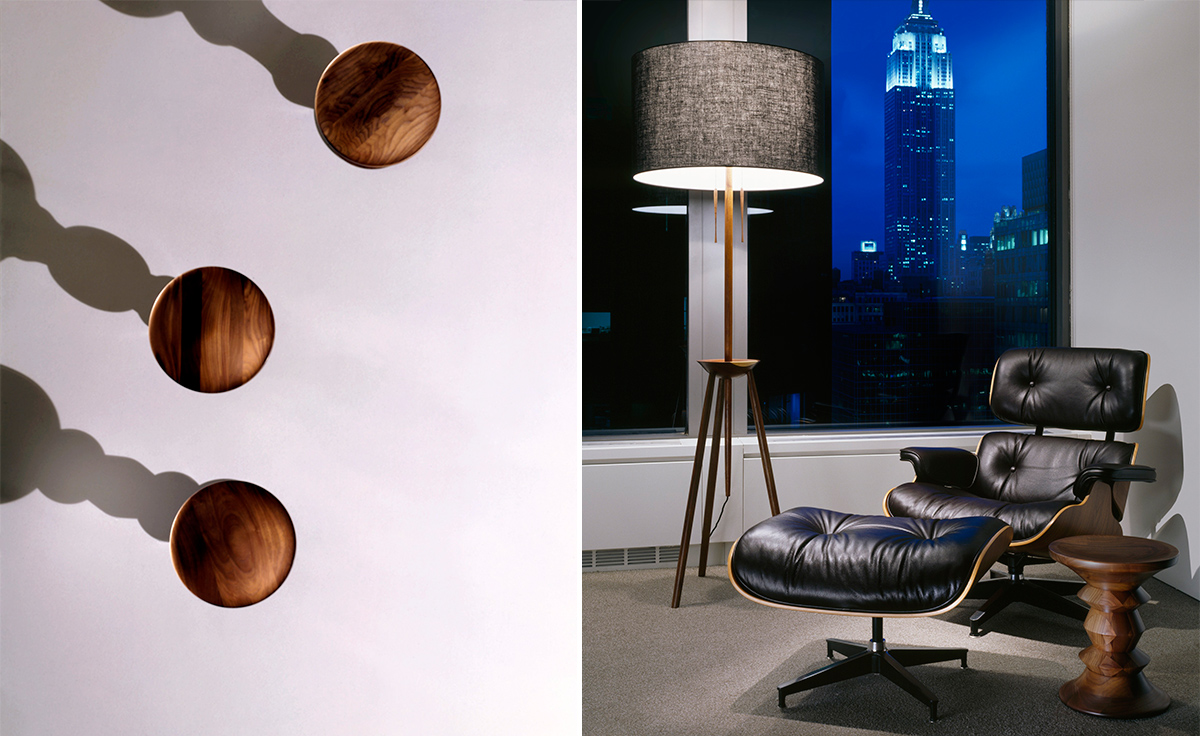 eames® walnut stool
