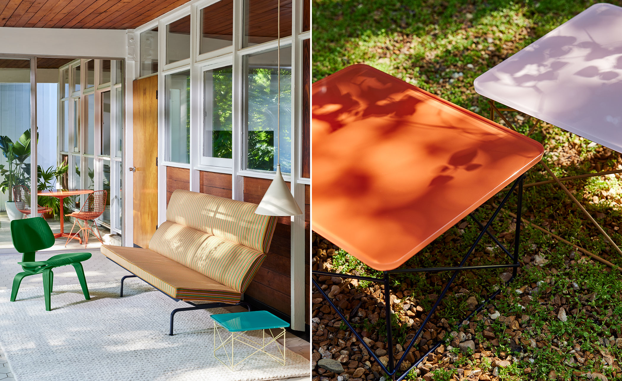 eames wire base low table, herman miller x hay