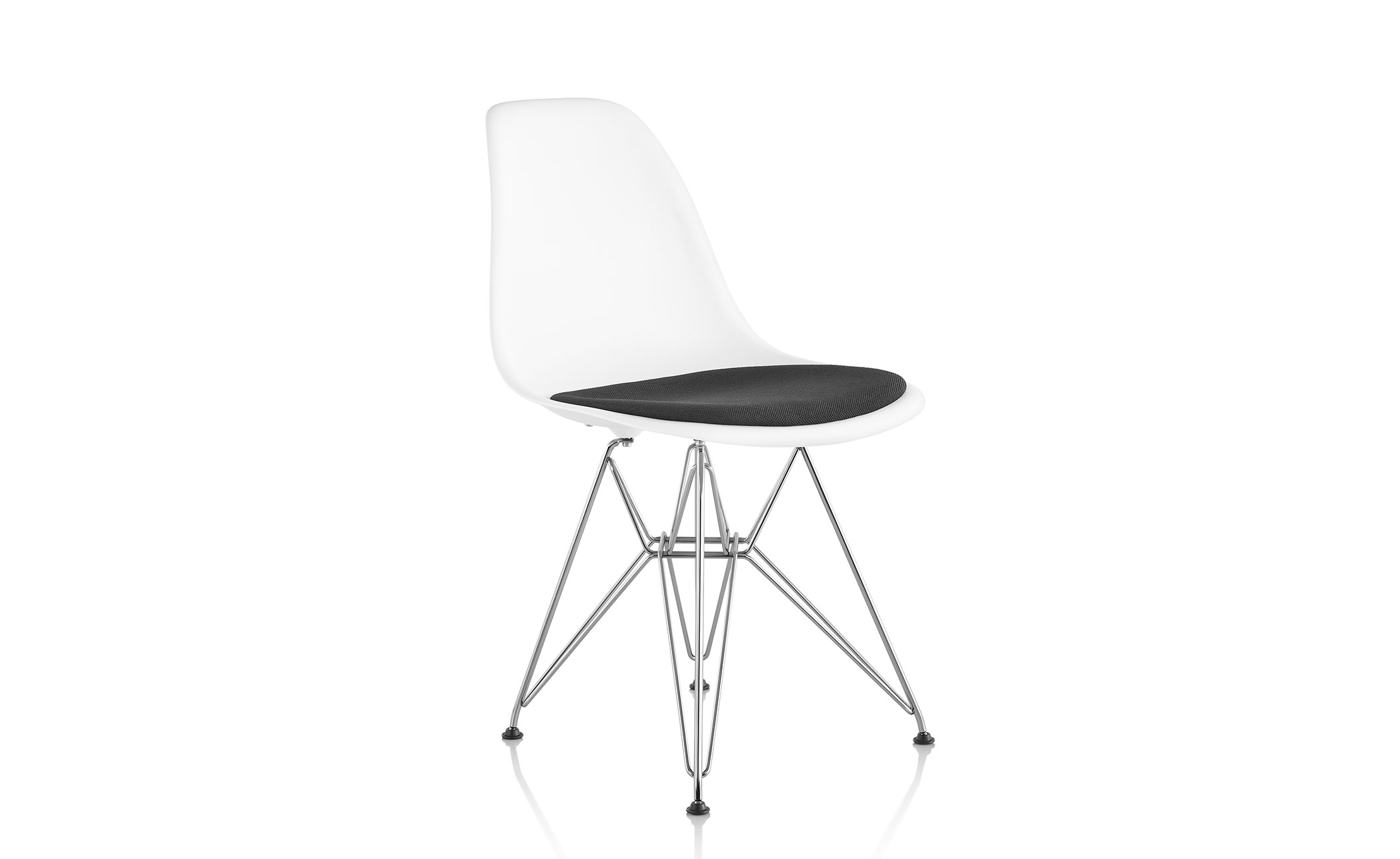 eames® wire base side chair with seat pad