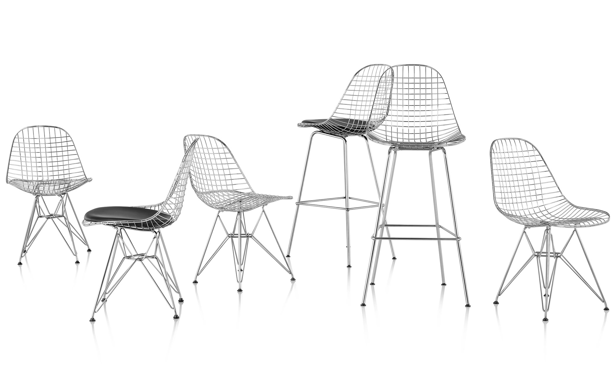 eames® wire chair with 4 leg base