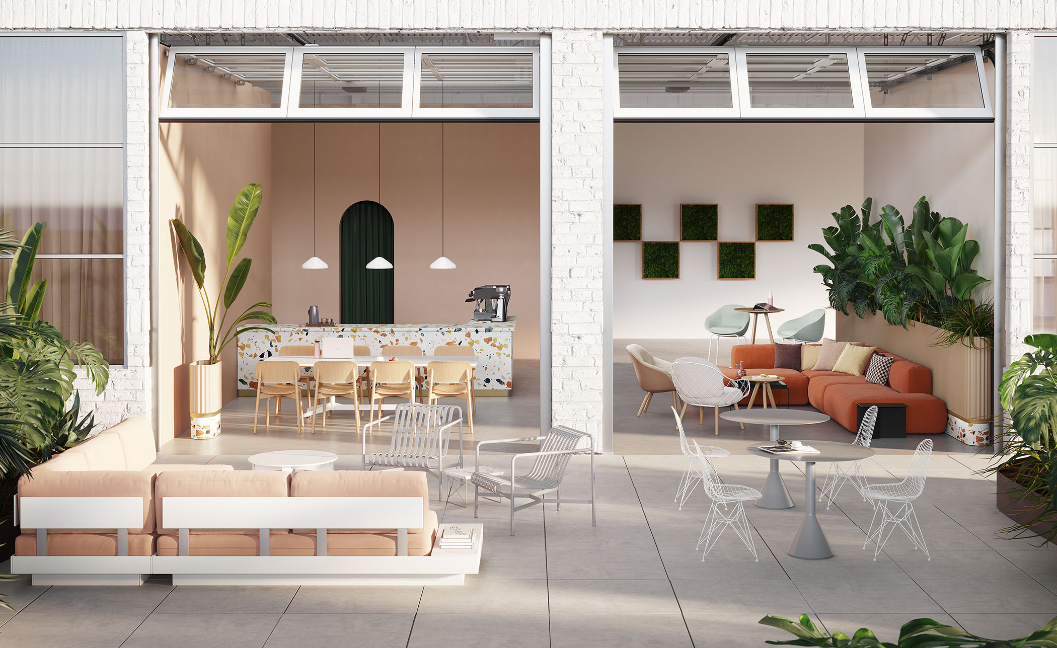 eames® wire chair with 4 leg base outdoor