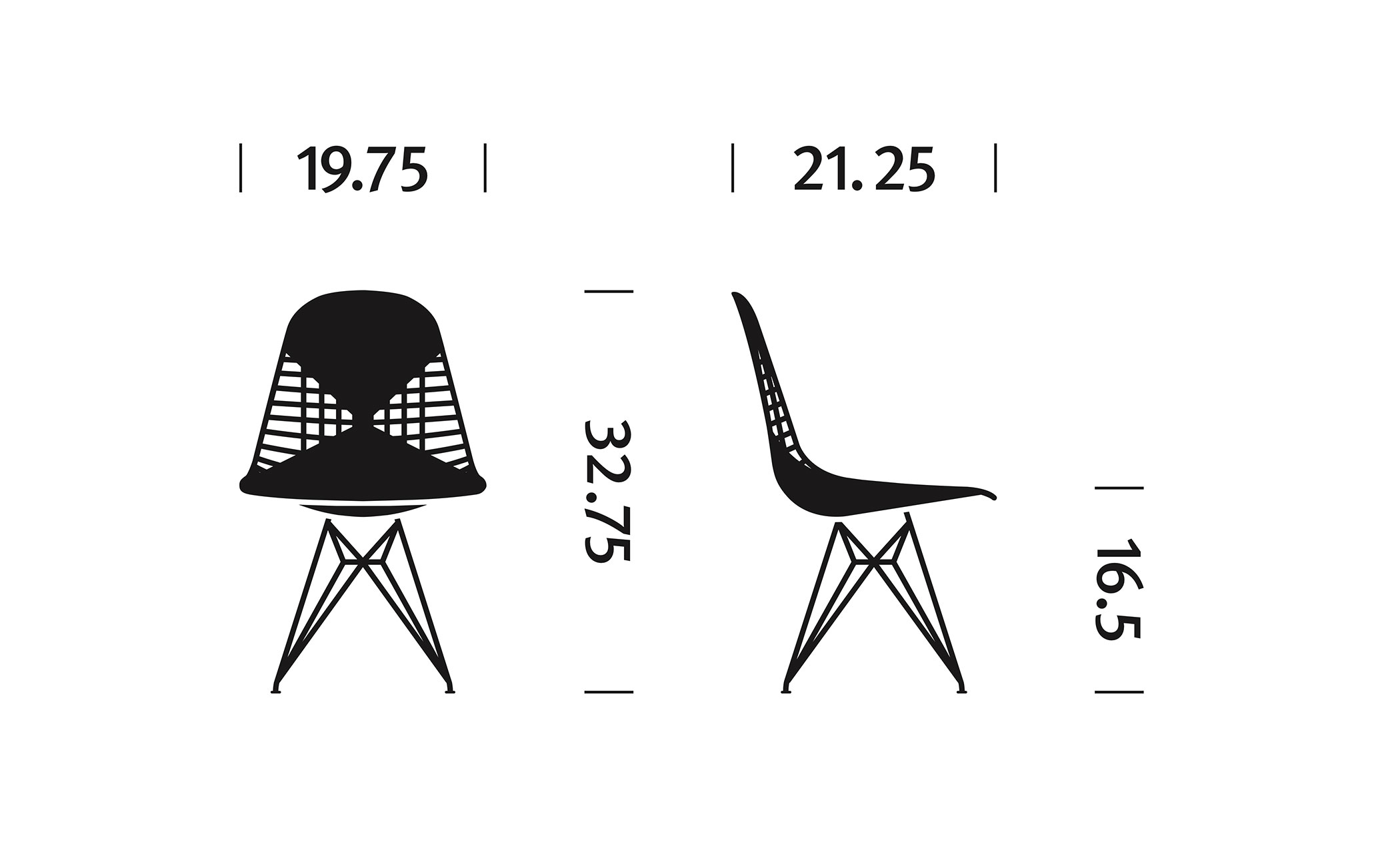eames® wire chair with bikini pad