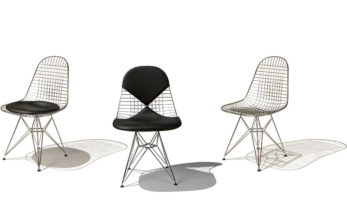 eames® wire chair with bikini pad