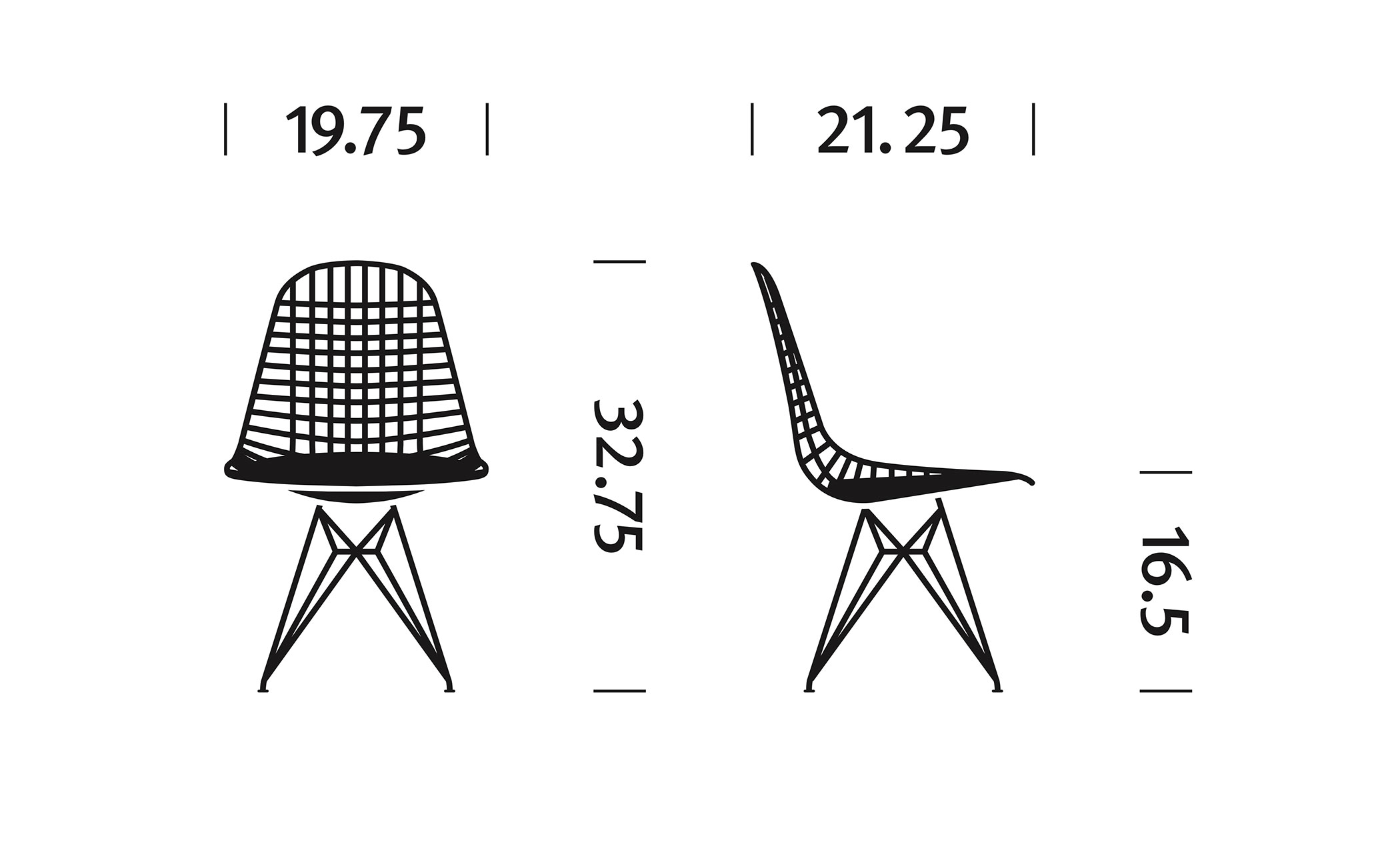 eames® wire chair with wire base