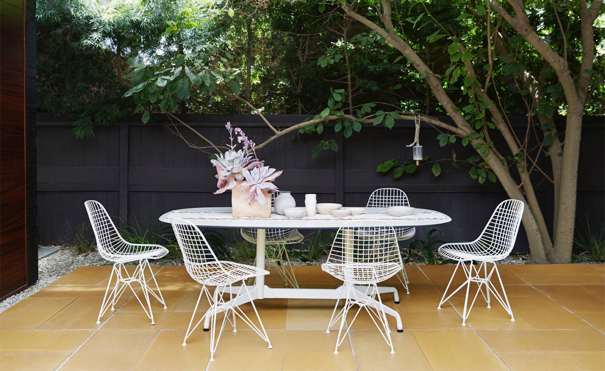 eames® wire chair with wire base outdoor