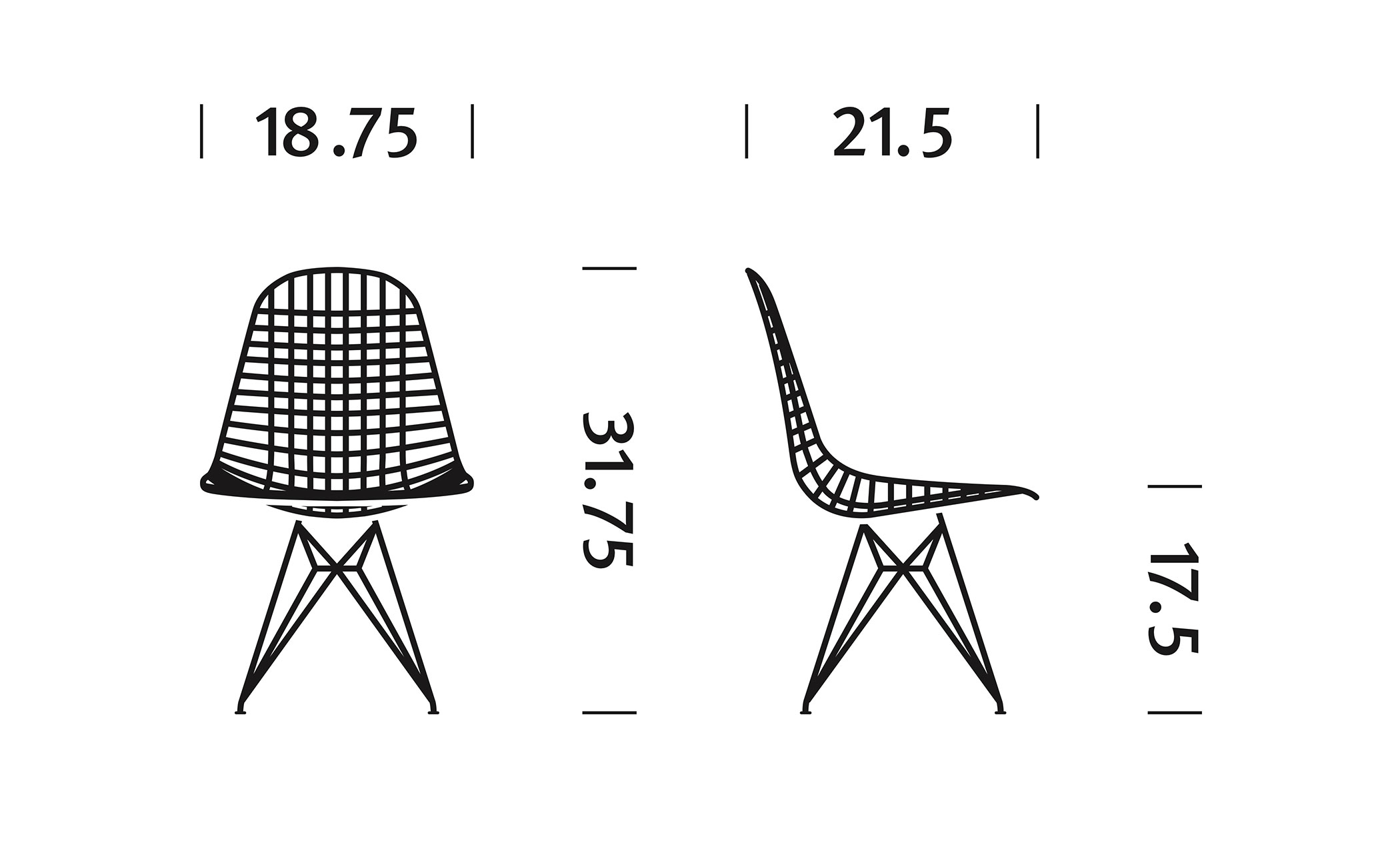 eames® outdoor wire chair with wire base