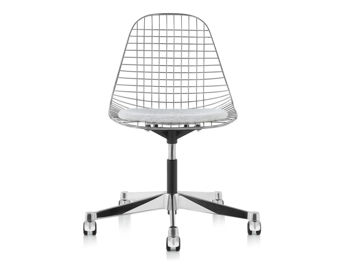 eames® wire side chair with task base