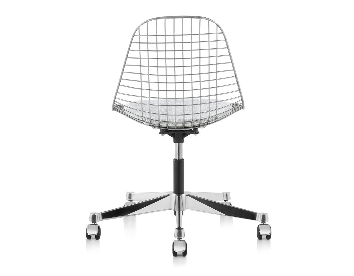 eames® wire side chair with task base