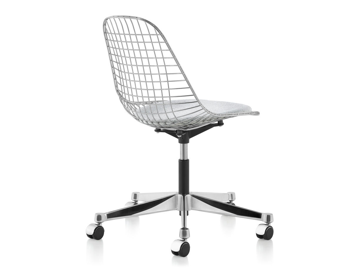 eames® wire side chair with task base