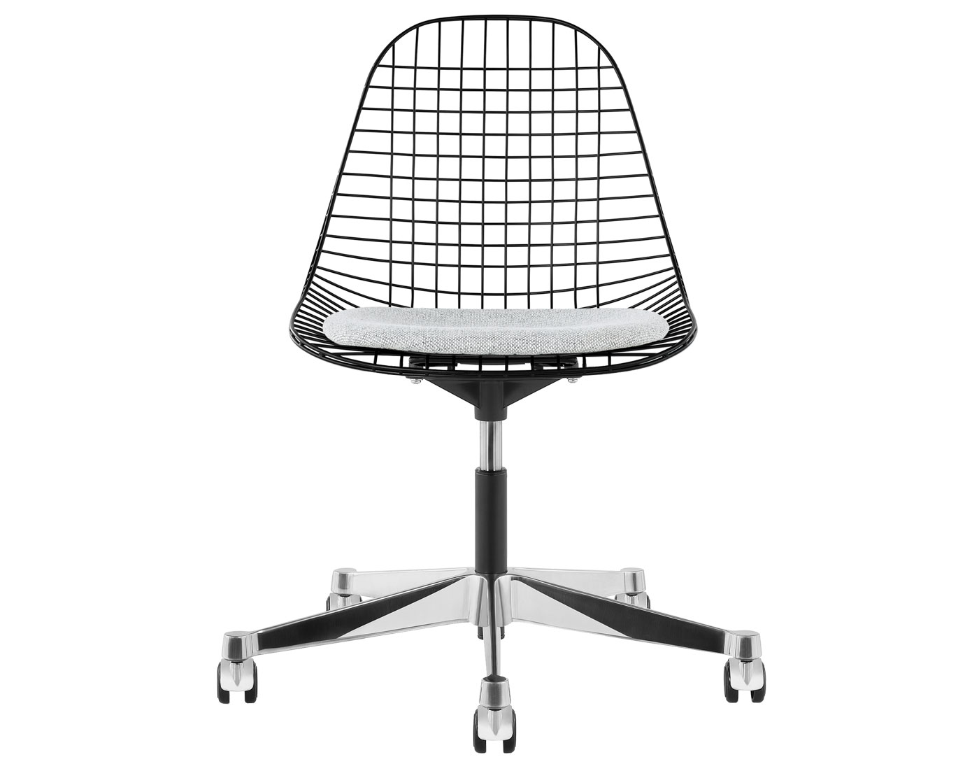 eames wire side chair with task base