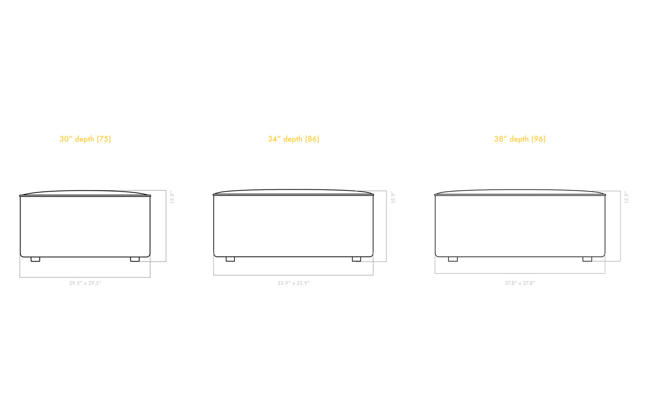 Eave Pouf 38" depth