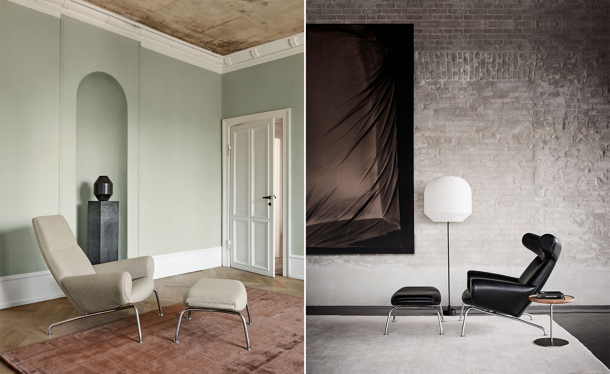 hans wegner ej100 ox chair & ottoman