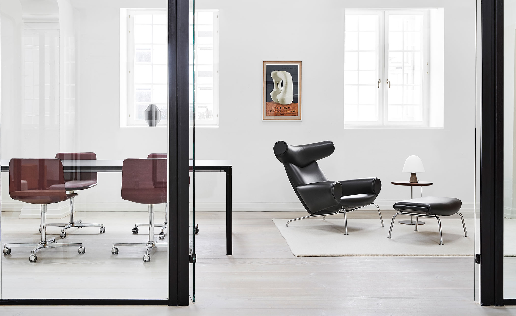hans wegner ej100 ox chair & ottoman