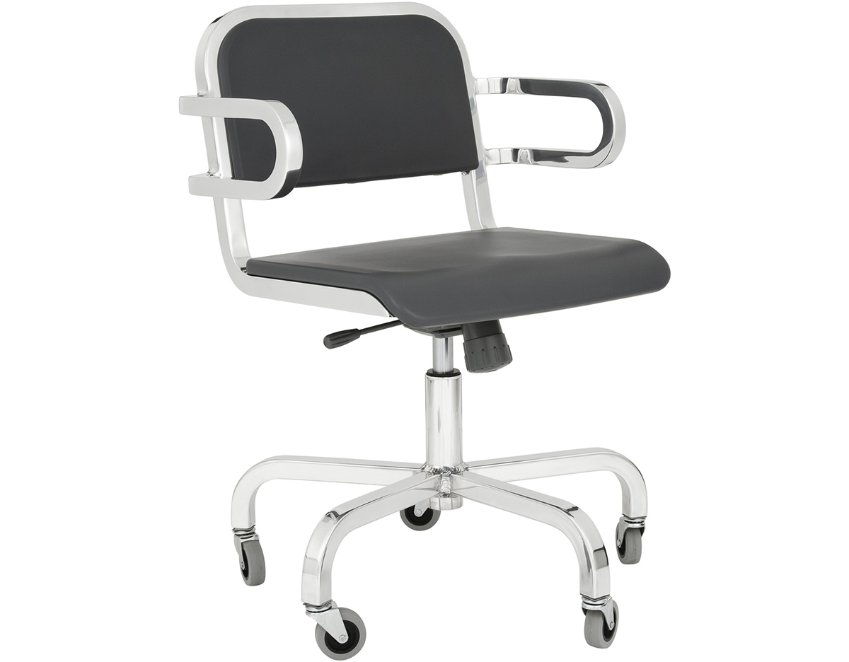 emeco nine-0 task swivel armchair