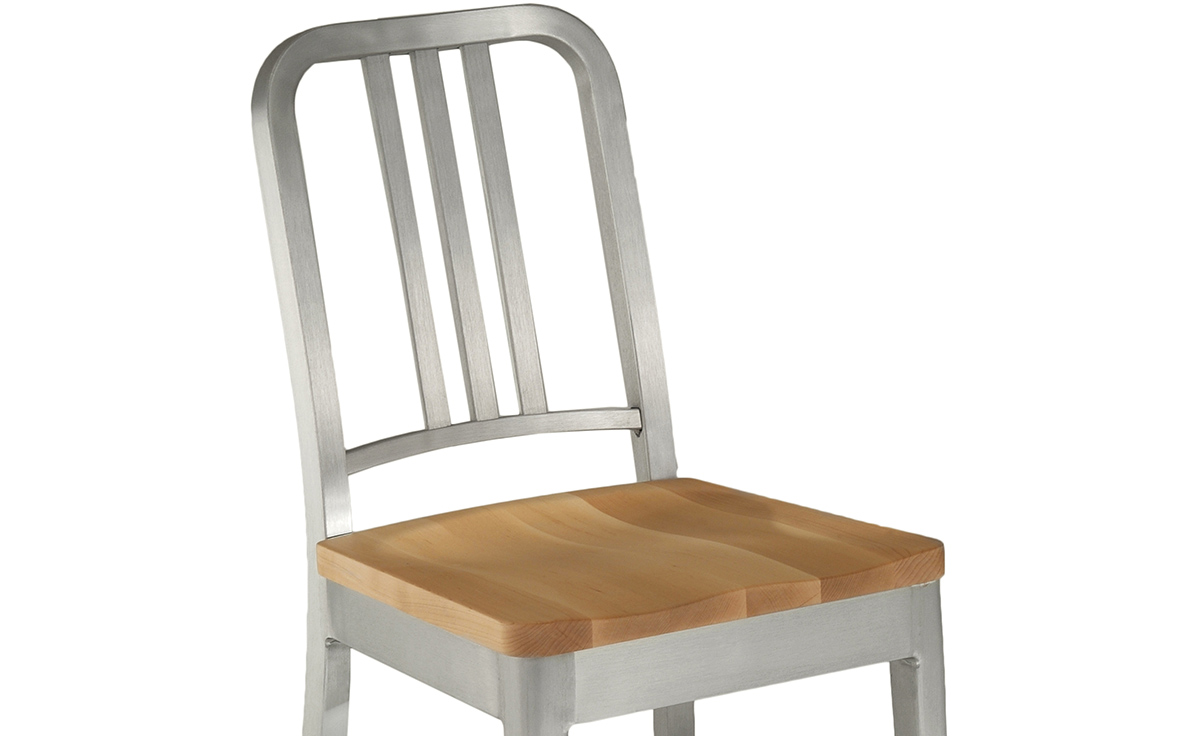 emeco navy chair with wood seat