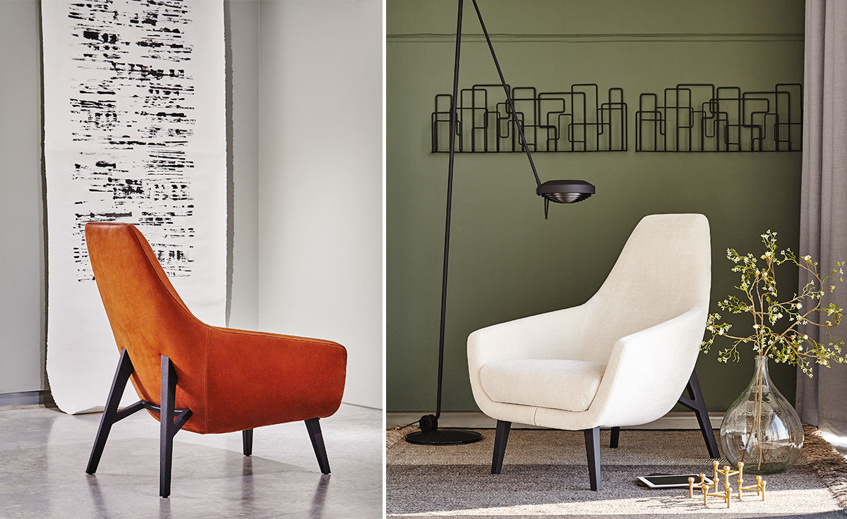 enzo lounge chair with wood base