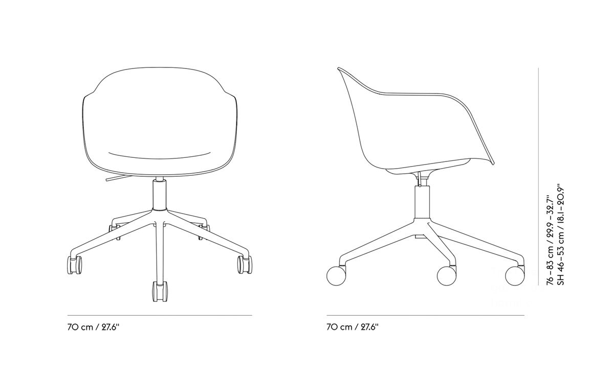 fiber armchair swivel task chair