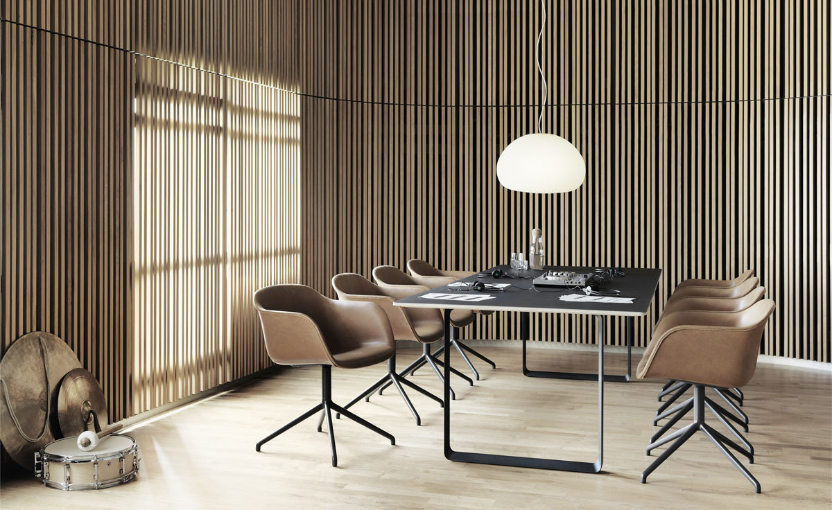 fiber armchair with swivel base