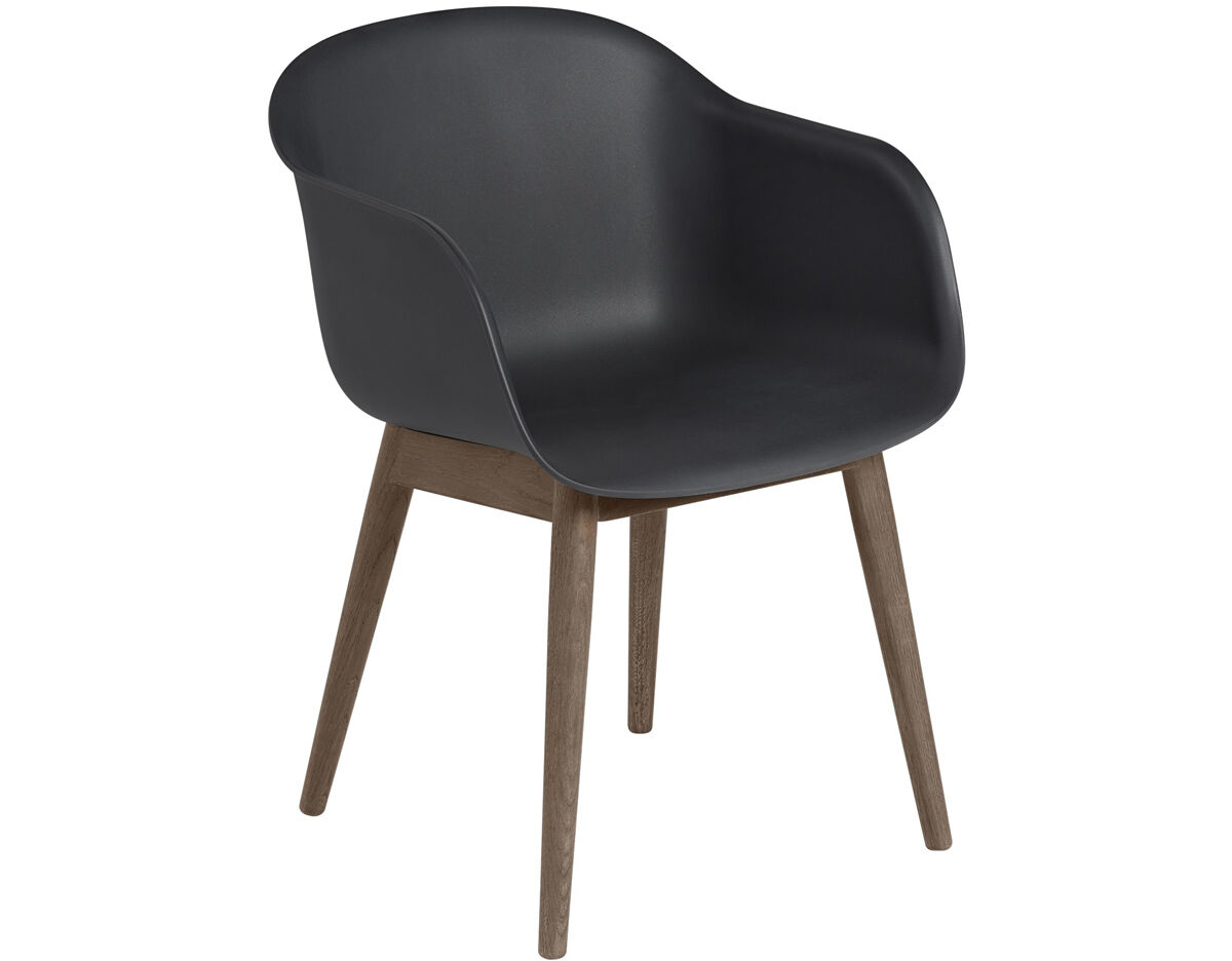 fiber armchair with wood base