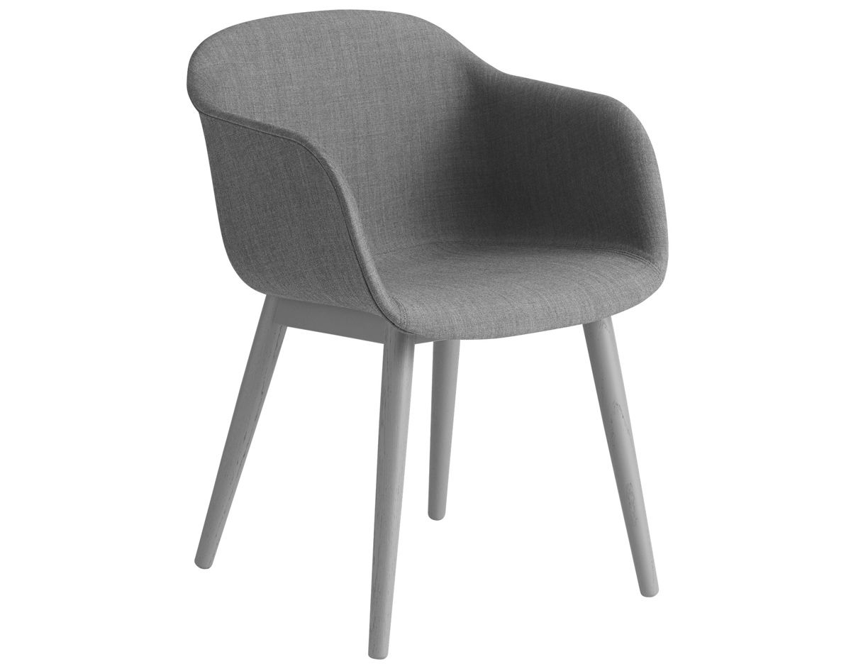 fiber armchair with wood base