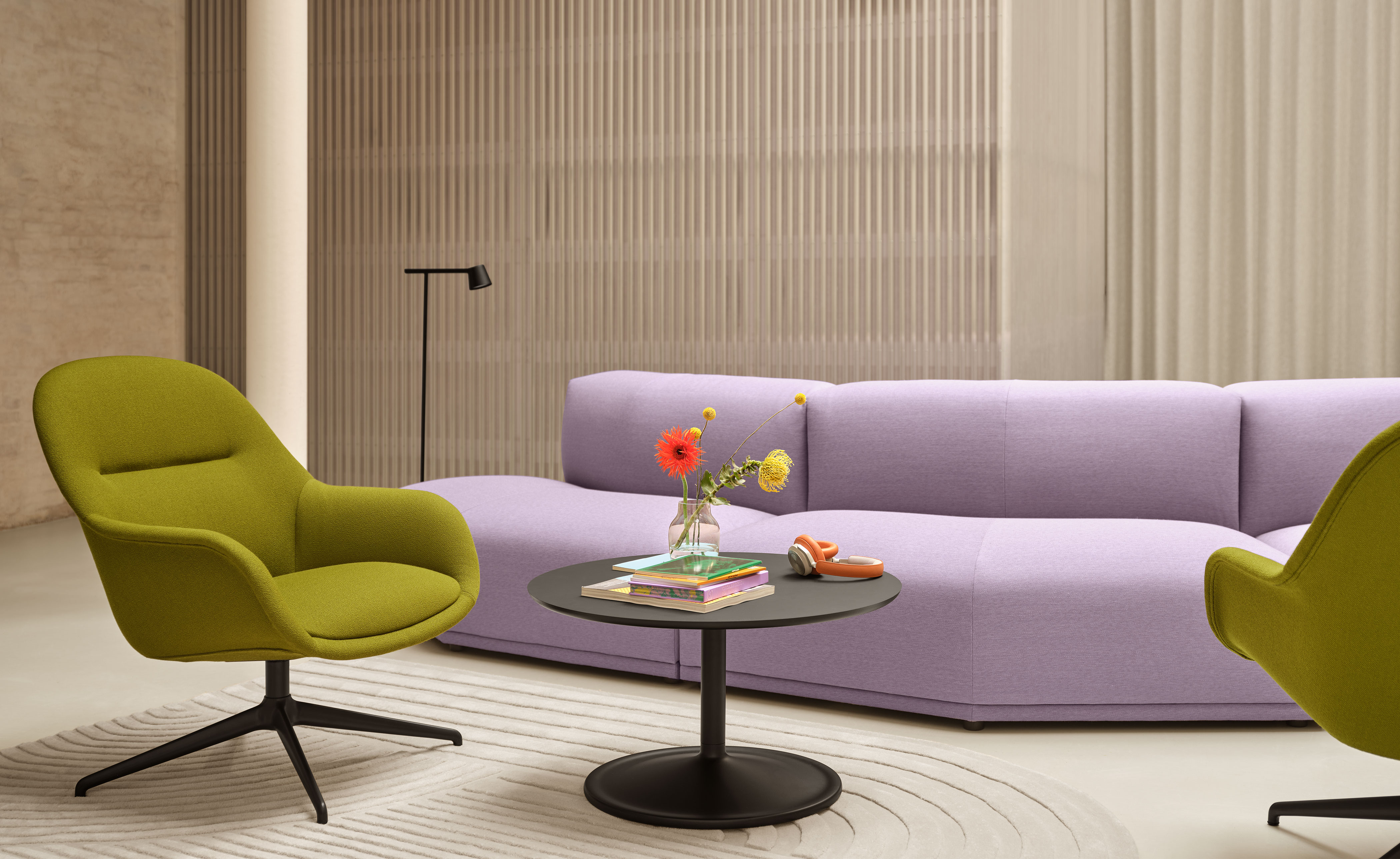 Fiber Lounge Armchair with Swivel Base