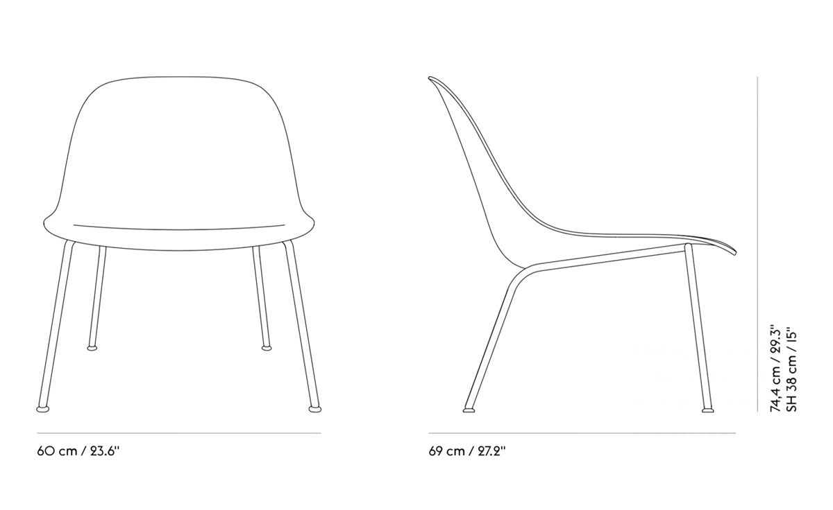 fiber lounge chair with tube base