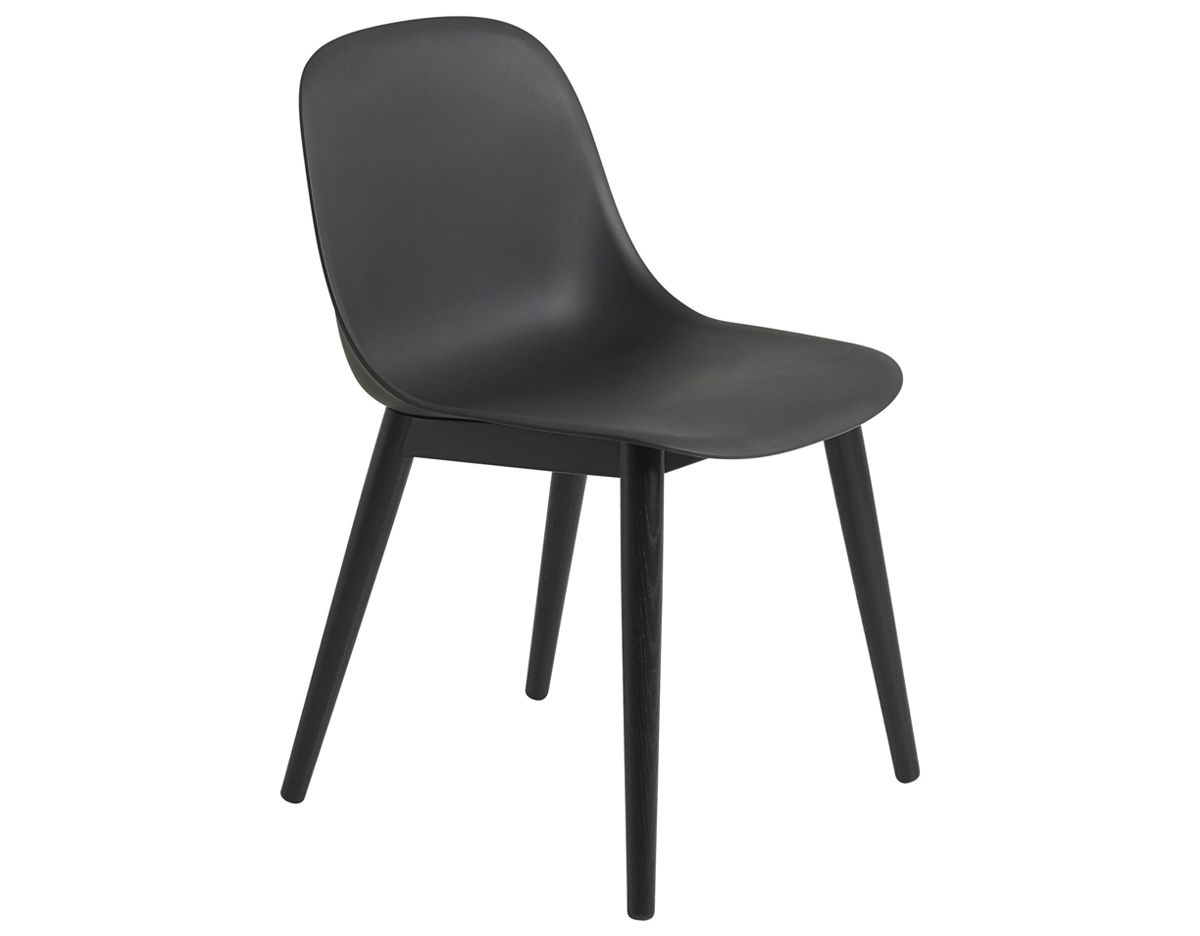 fiber side chair with wood base