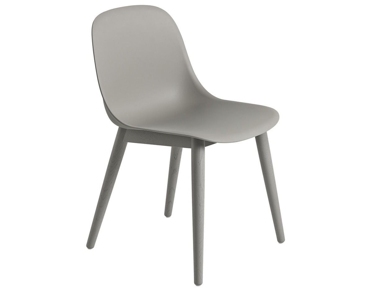 fiber side chair with wood base