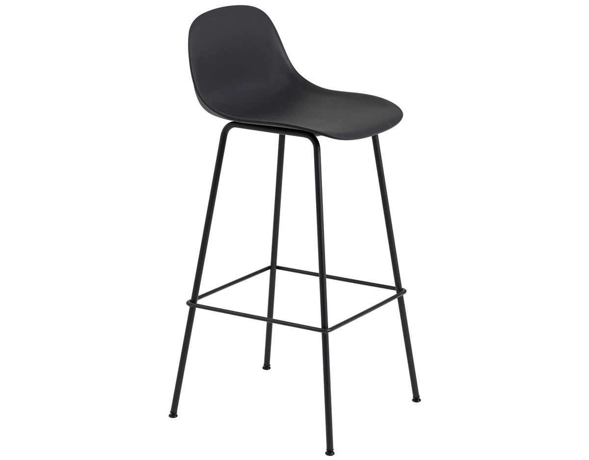fiber stool with backrest and tube base
