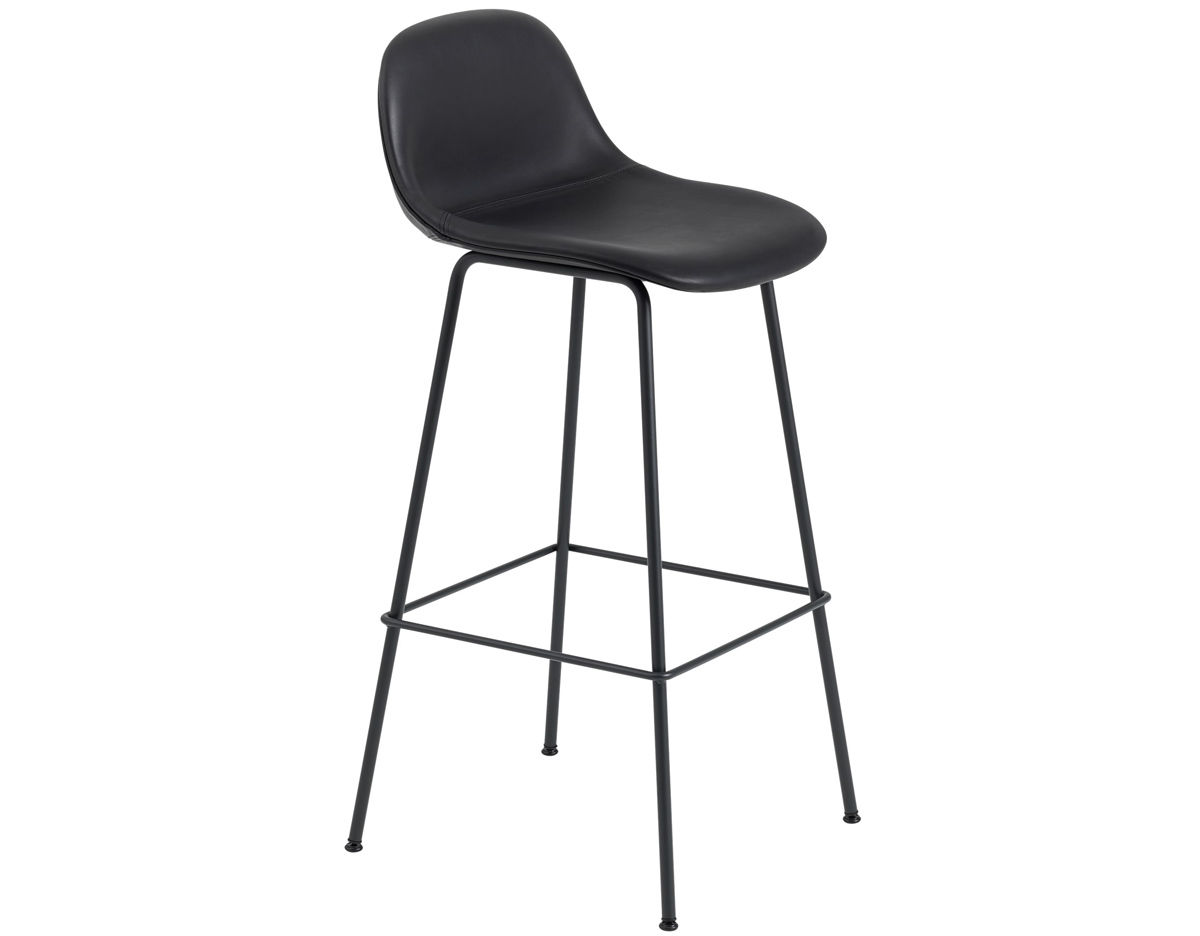 fiber stool with backrest and tube base