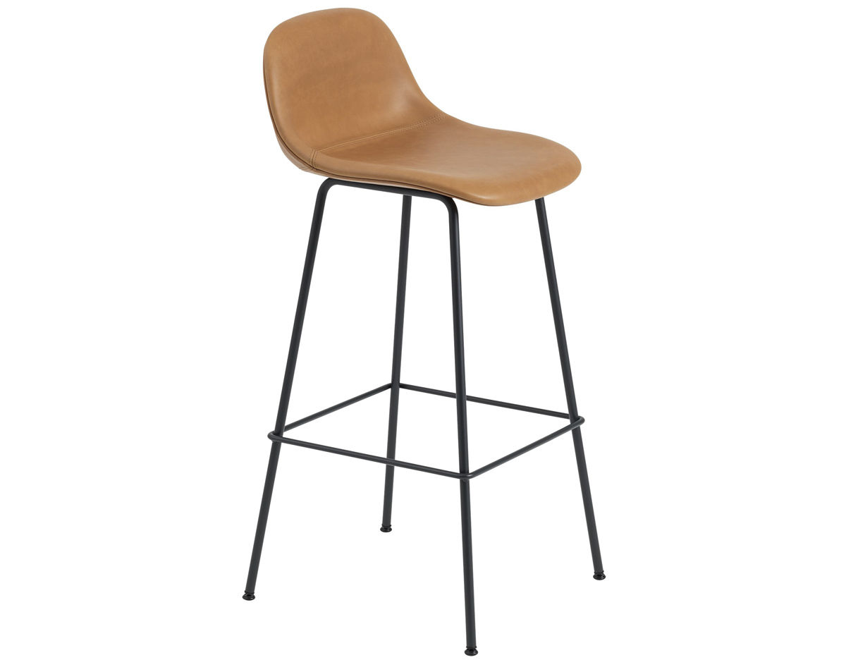 fiber stool with backrest and tube base