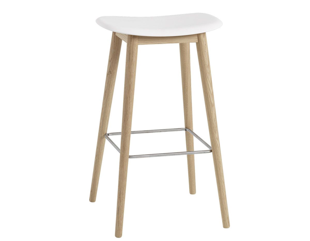 fiber stool with wood base