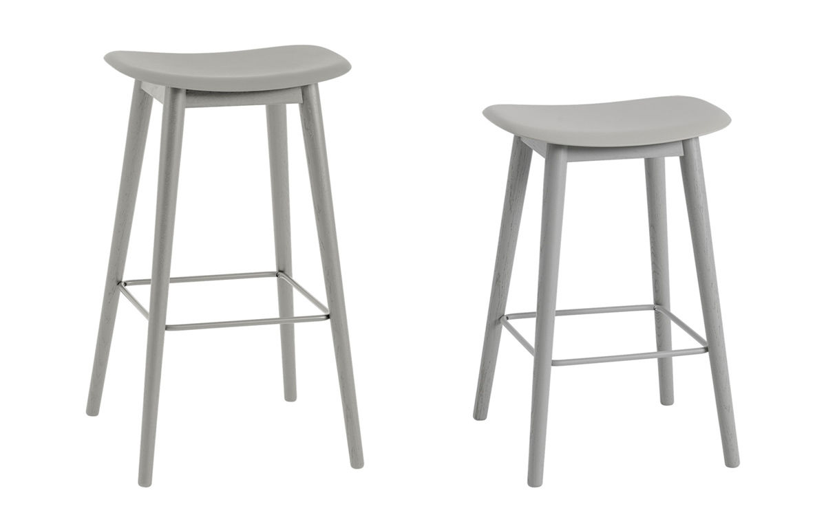 fiber stool with wood base