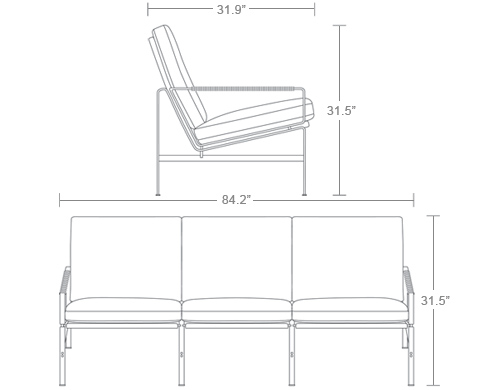 fk 6720 three seat sofa