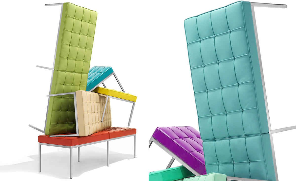florence knoll two seat bench