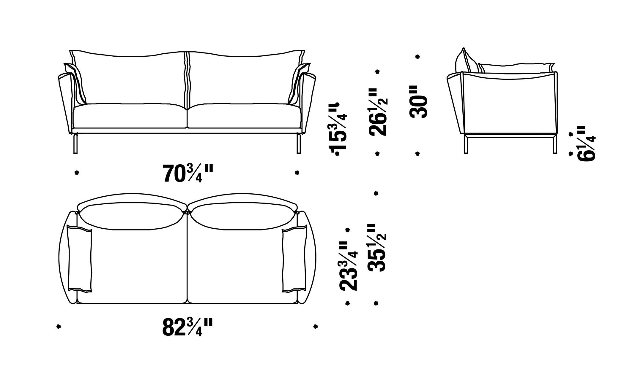 gentry 90 two seater sofa