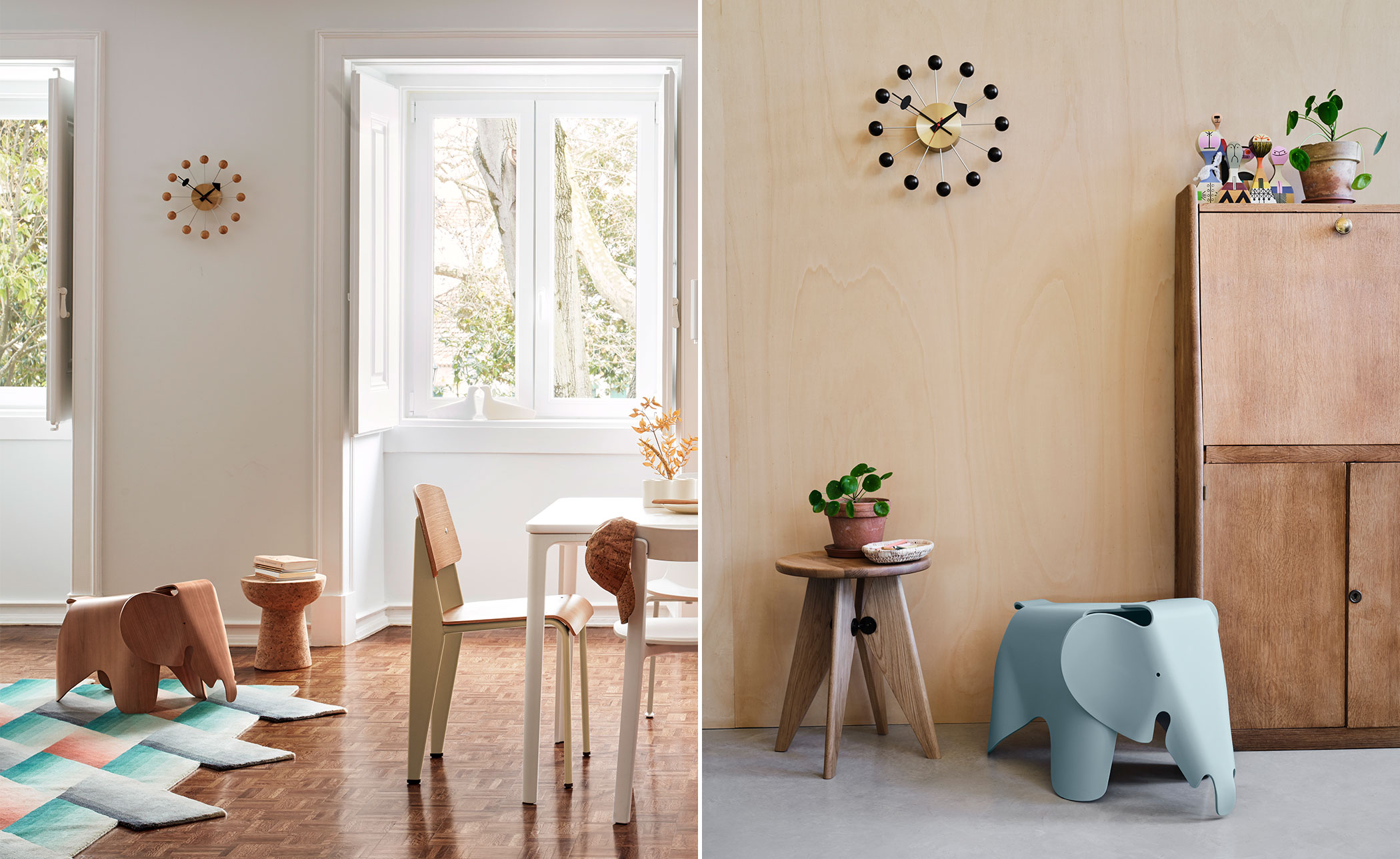 george nelson ball clock in natural beech