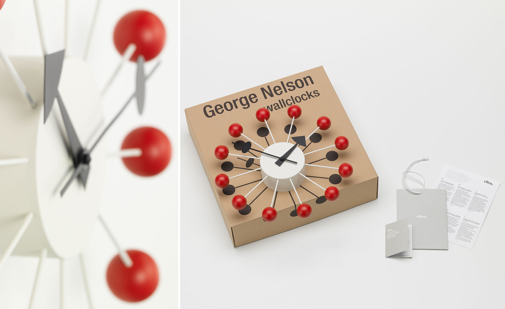george nelson ball clock in red
