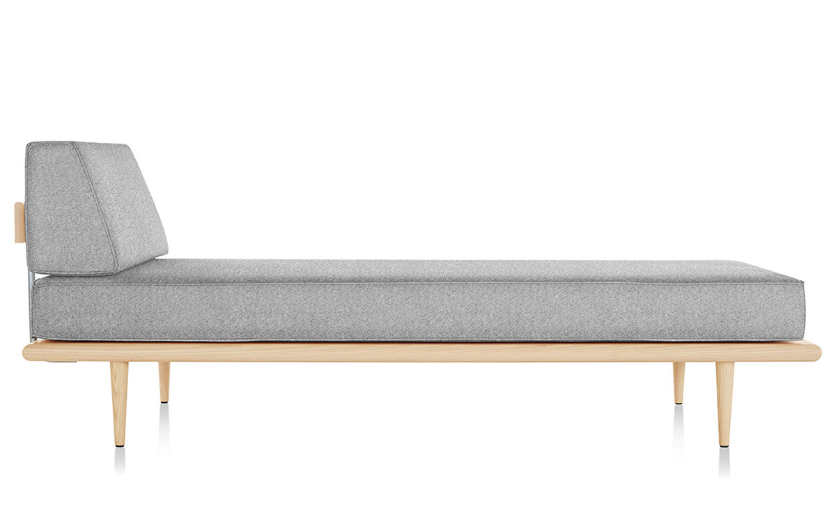 nelson™ daybed with end bolster & wood taper legs