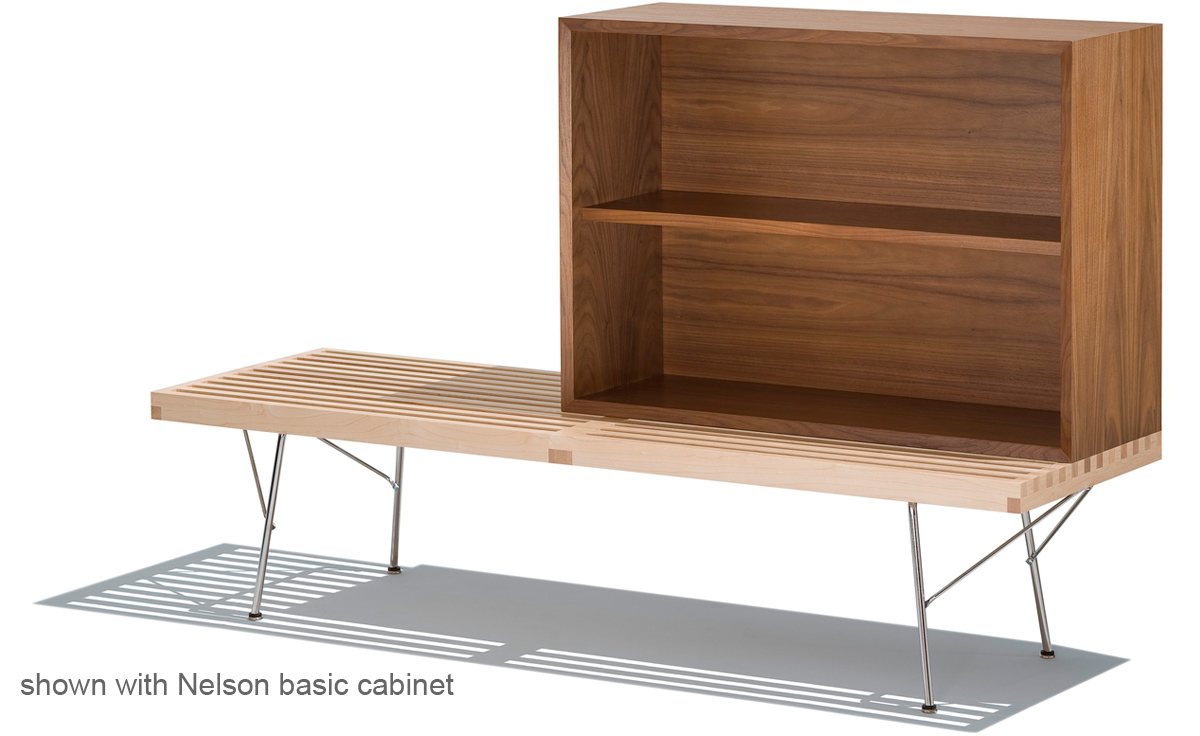george nelson™ platform bench with metal base
