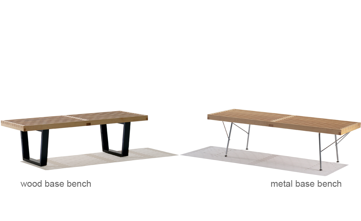 george nelson™ platform bench with metal base