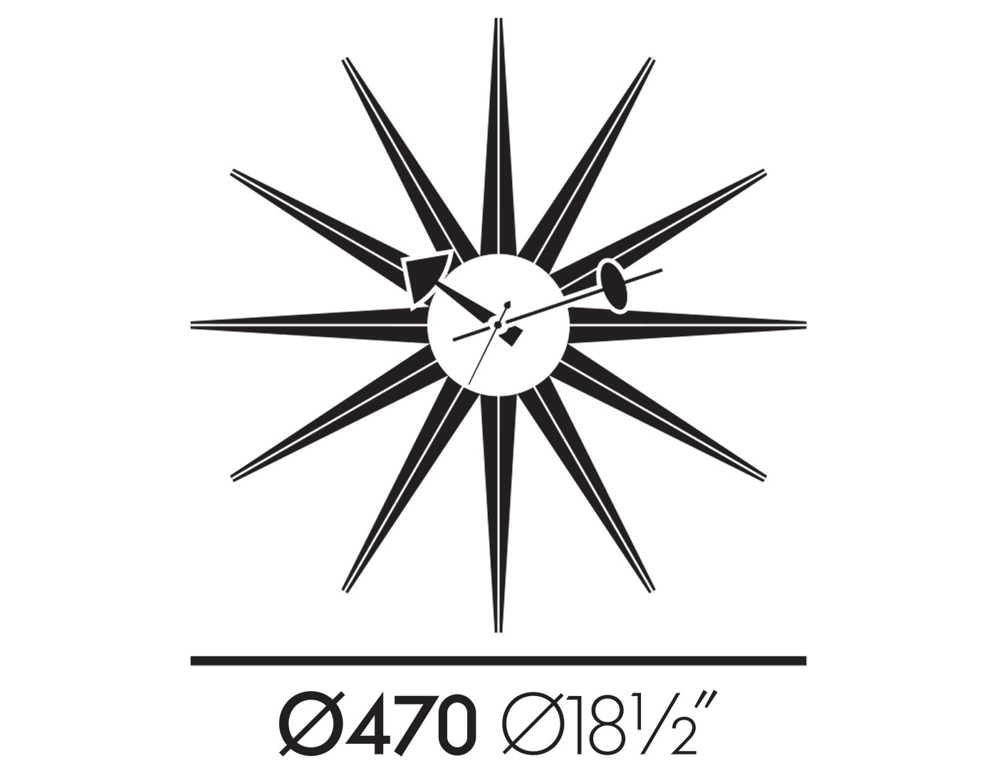 george nelson sunburst clock red