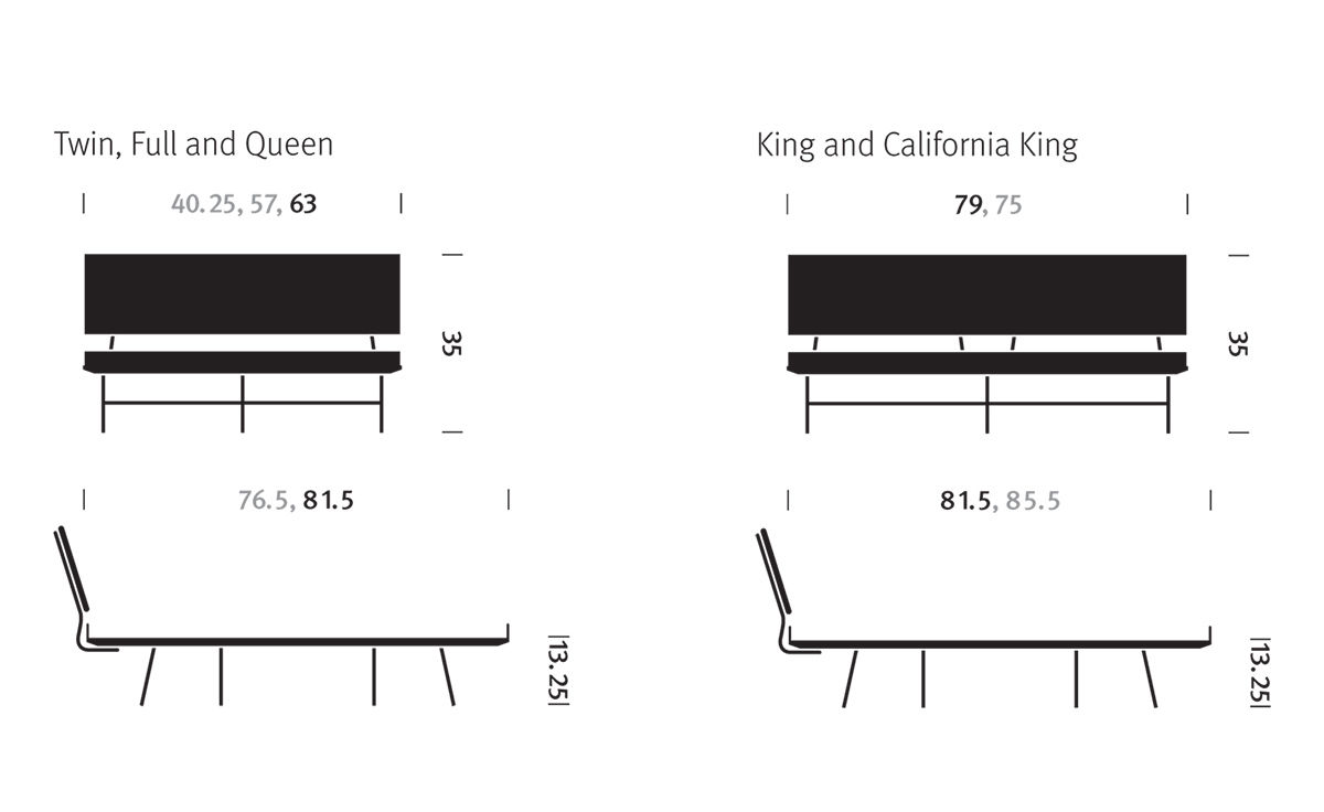 nelson thin edge bed with wood taper legs