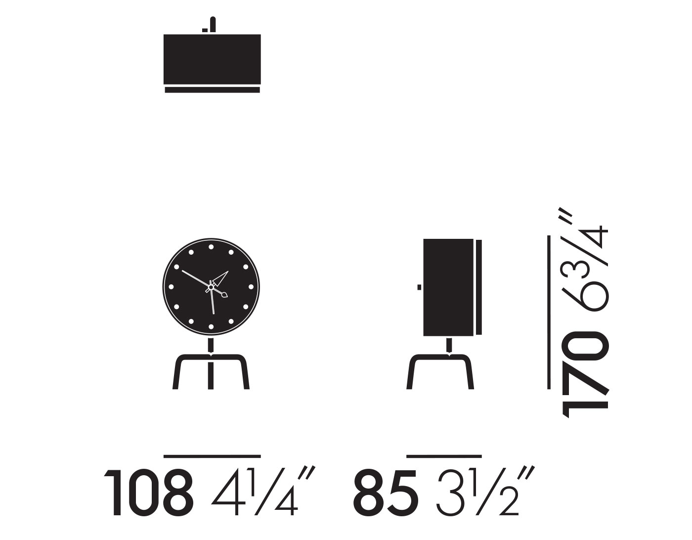 george nelson tripod desk clock