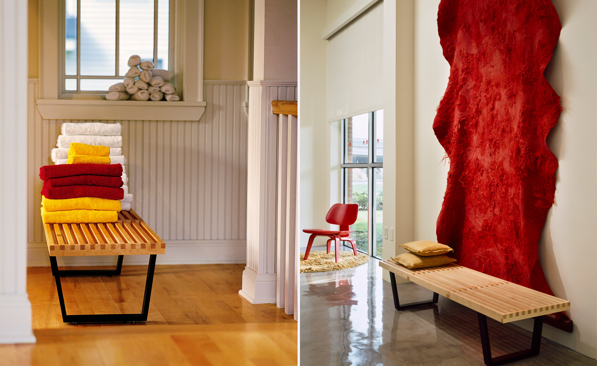 george nelson™ platform bench with wood base