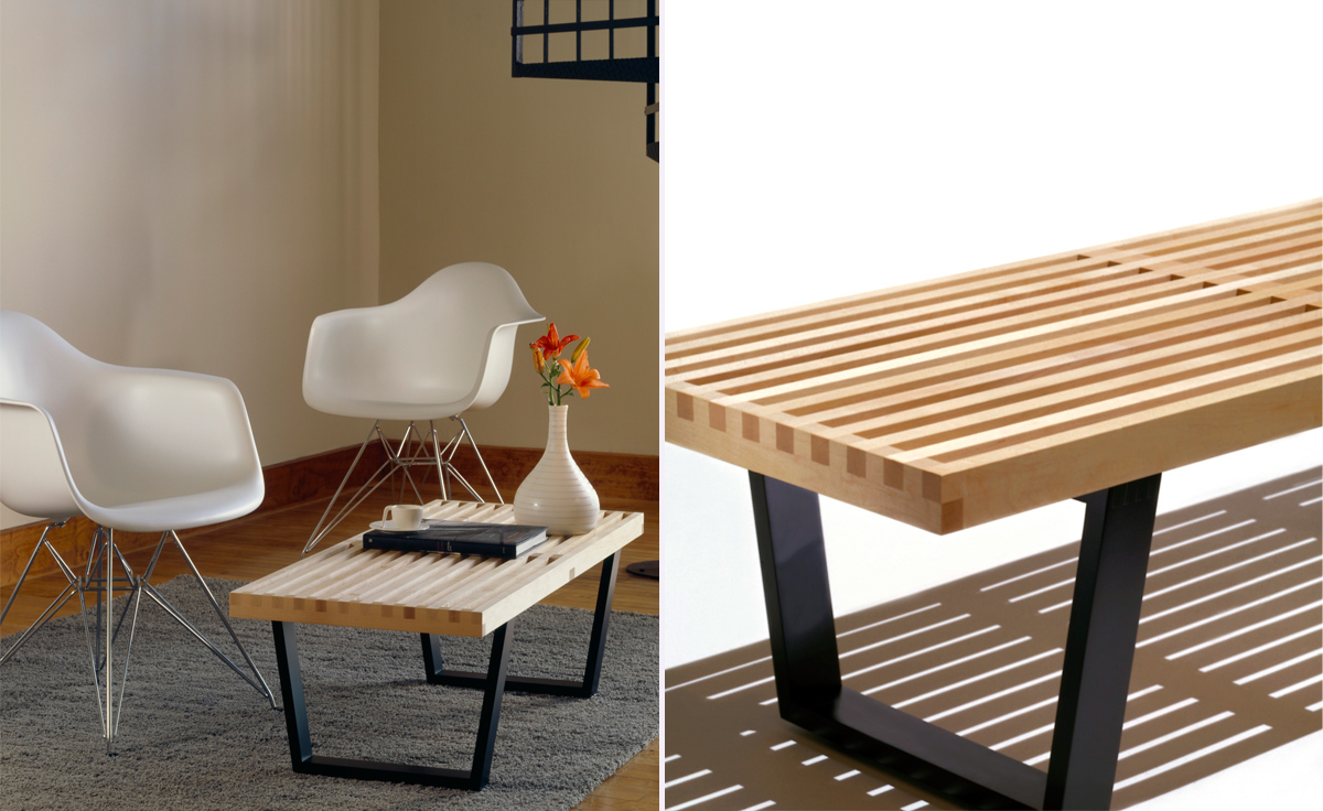george nelson™ platform bench with wood base